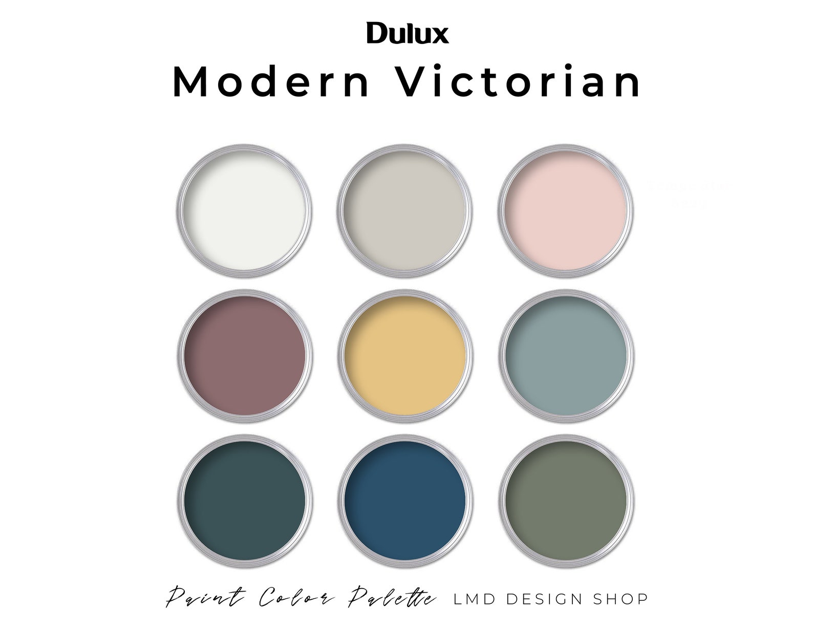 Victorian Dulux Paint Color Palette Whole House Paint Palette Dulux Canada Etsy