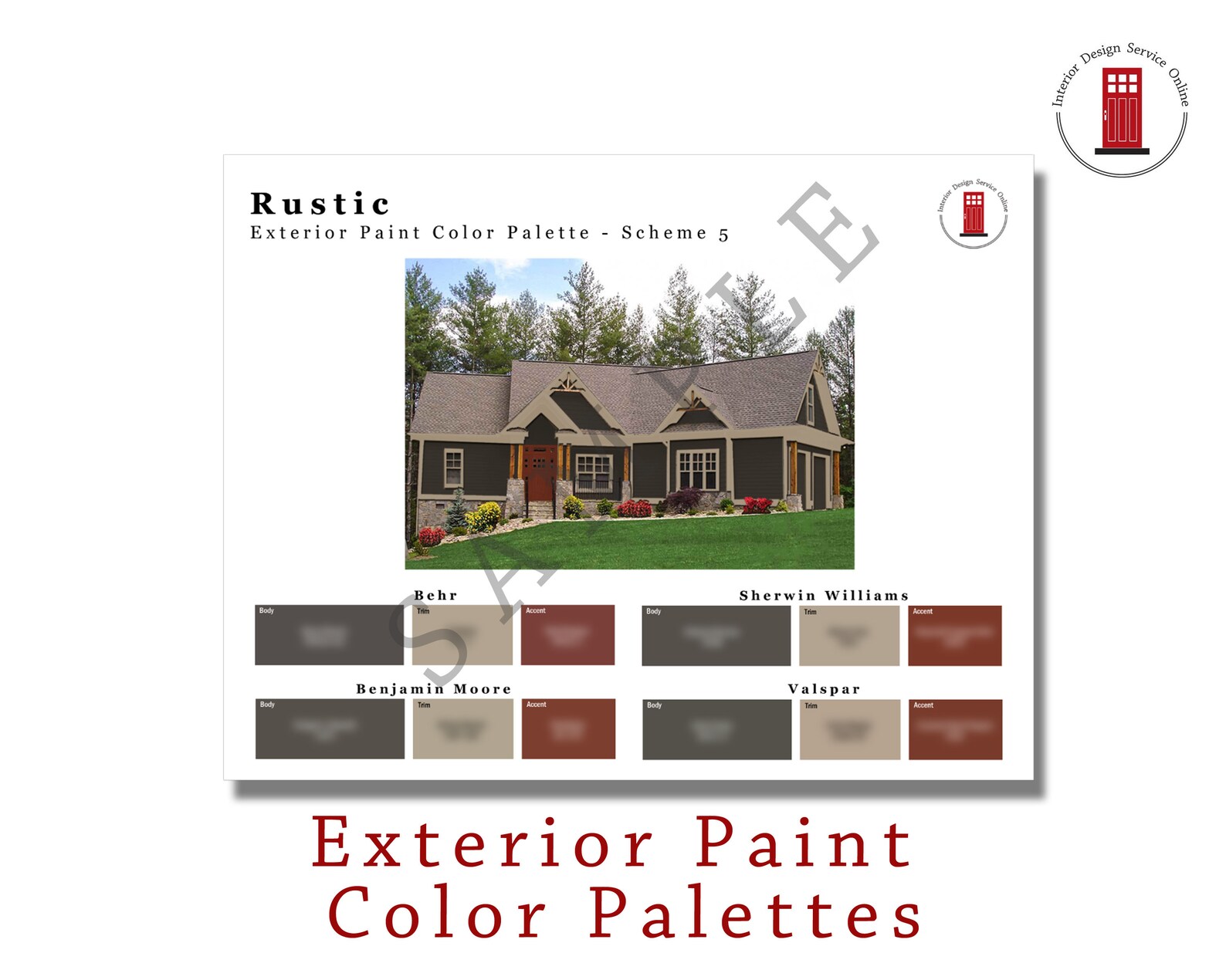 Rustic Exterior Paint Color Schemes Rustic Home Paint Colors Etsy