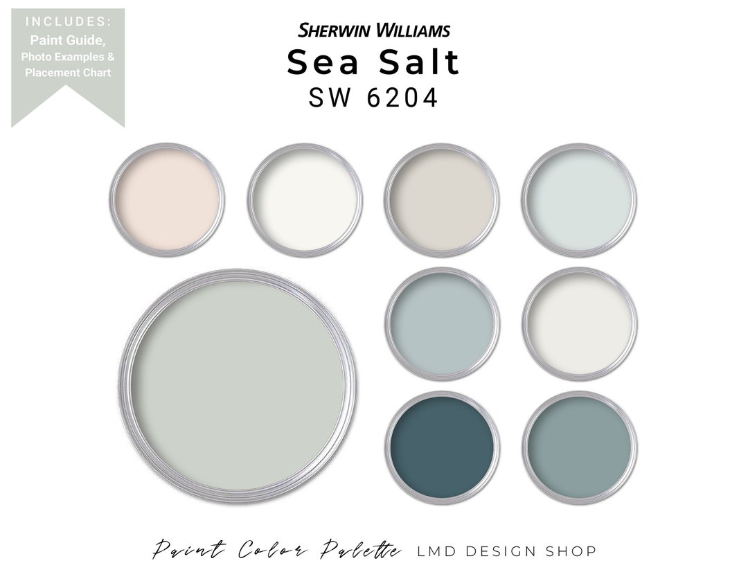 Sea Salt Sherwin Williams Paint Color Palette Whole House - Etsy