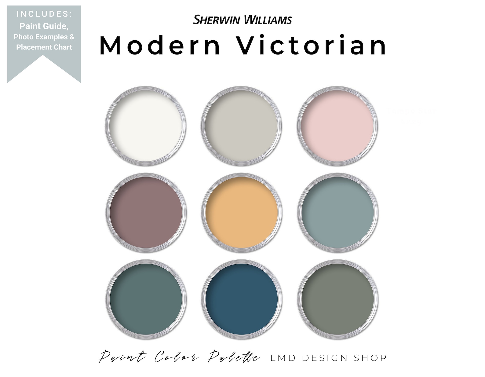 Sherwin Williams Victorian Paint Color Palette Whole House - Etsy