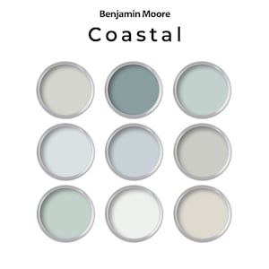 Coastal Benjamin Moore Paint Color Palette | Home Interior Paint Palette