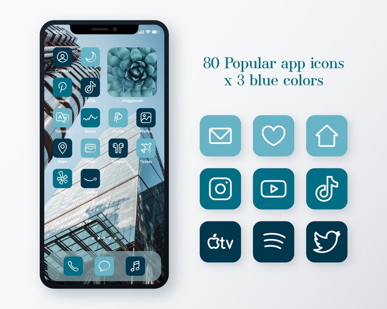 Aesthetic Pacific Blue App Icons for IOS 14 80 App Covers Aesthetic Pacific Blue App Icons for IOS 14 80 App Covers