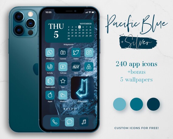 Aesthetic Pacific Blue App Icons For Ios 14 80 App Covers In Etsy Aesthetic Pacific Blue App Icons For Ios 14 80 App Covers In Etsy