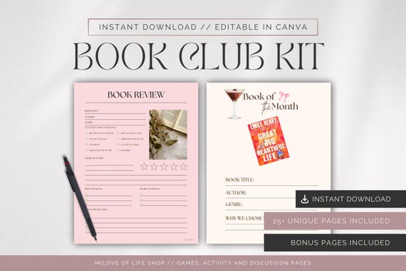 Coquette Book Club Kit: Printable Games, Discussion Questions (PDF Download)