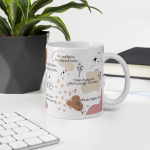 Bad B*tch Affirmations Mug – Funny Swear Word Coffee Cup, Daily Reminder, Positive Vibes Gift for Friends, Coworkers, Self Love