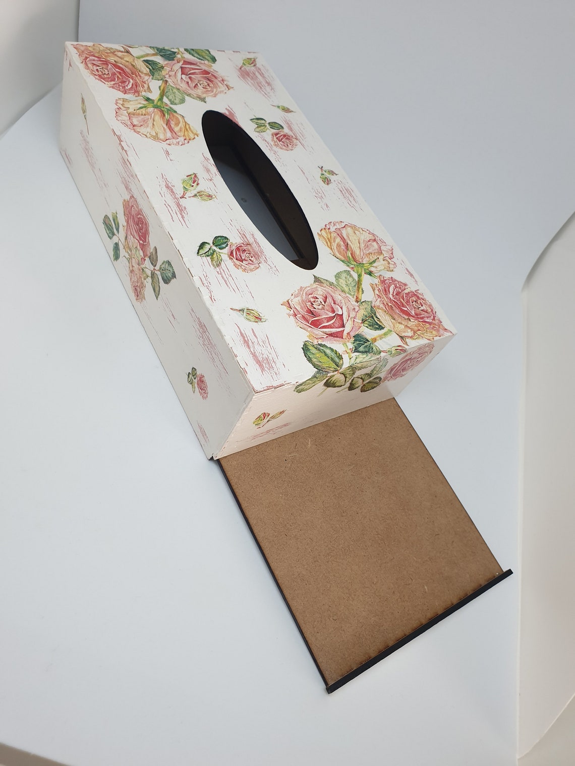 Wooden Tissue Box UK vintage style roses rectangle tissue box Etsy