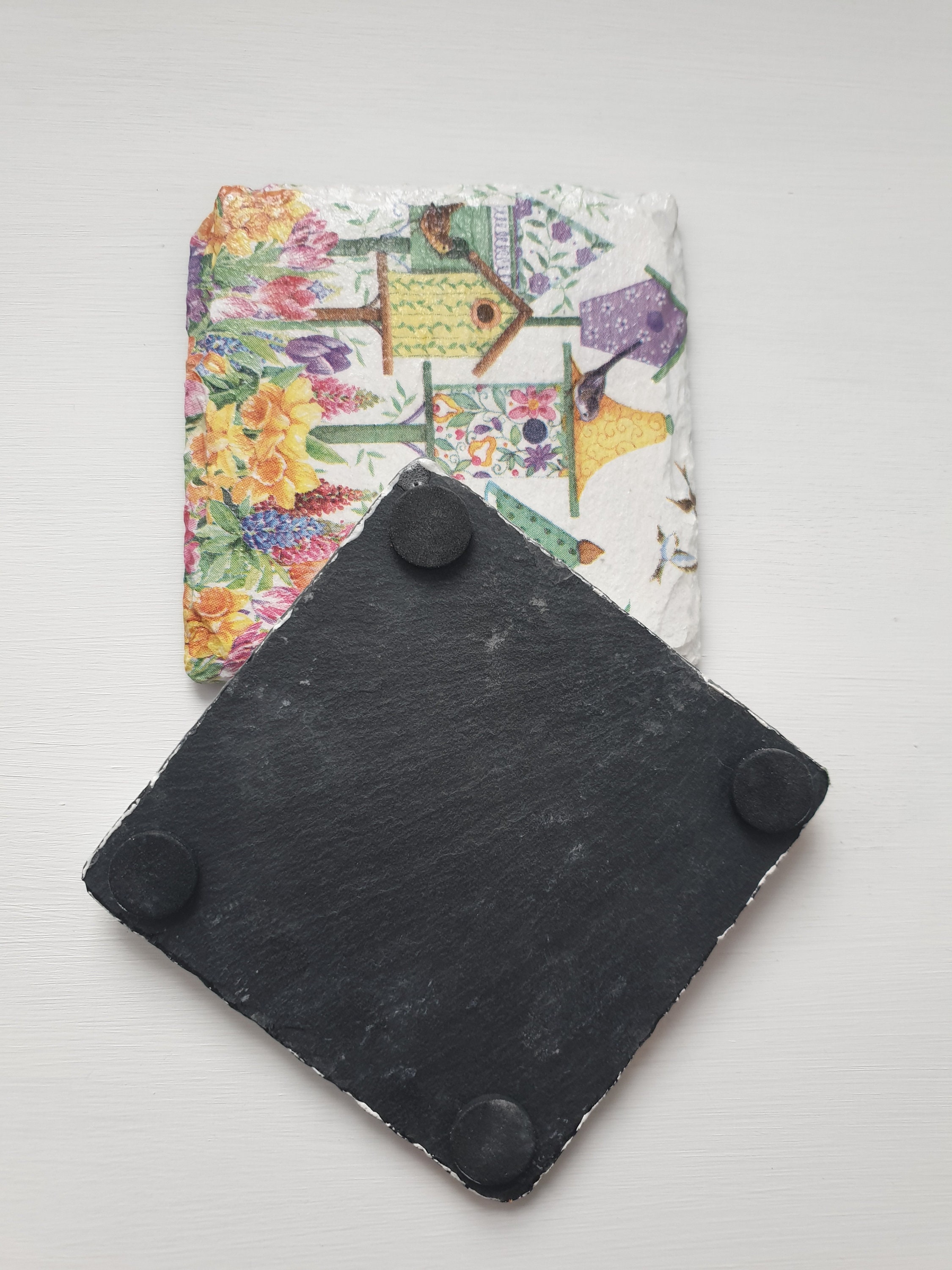 Slate coasters set of 2 decoupaged slate coasters gift for Etsy