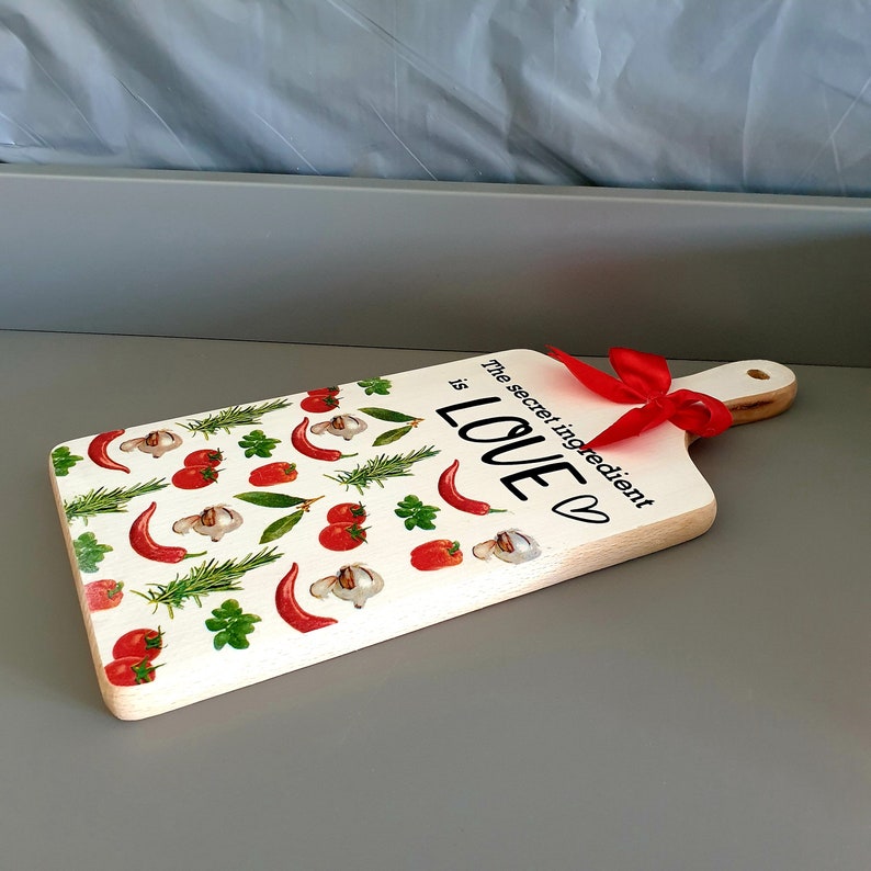 The Secret Ingredient is Love Kitchen Sign on Chopping Board Etsy