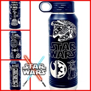 Star Wars Custom 20 Oz, 32 Oz, Or 40 Oz. Water Bottle with Death Star