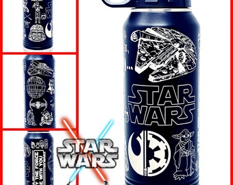Star Wars Custom 20 Oz, 32 Oz, Or 40 Oz. Water Bottle with Death Star