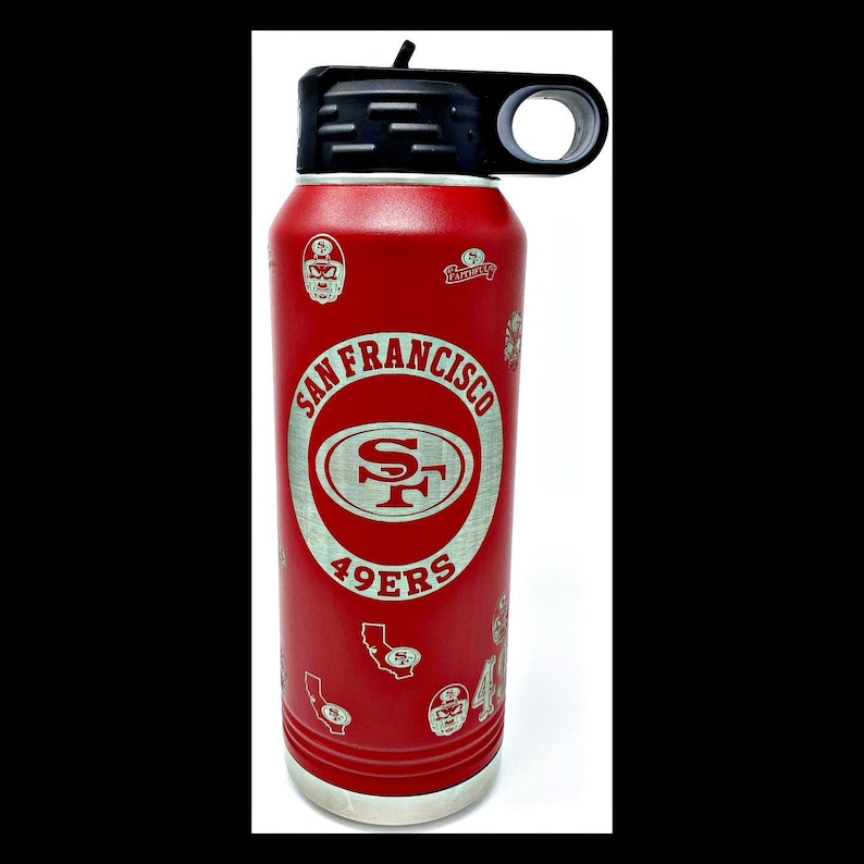 San Francisco 49ers 20 Oz, 32 Oz. or 40 Oz. Custom Water Bottle image 4