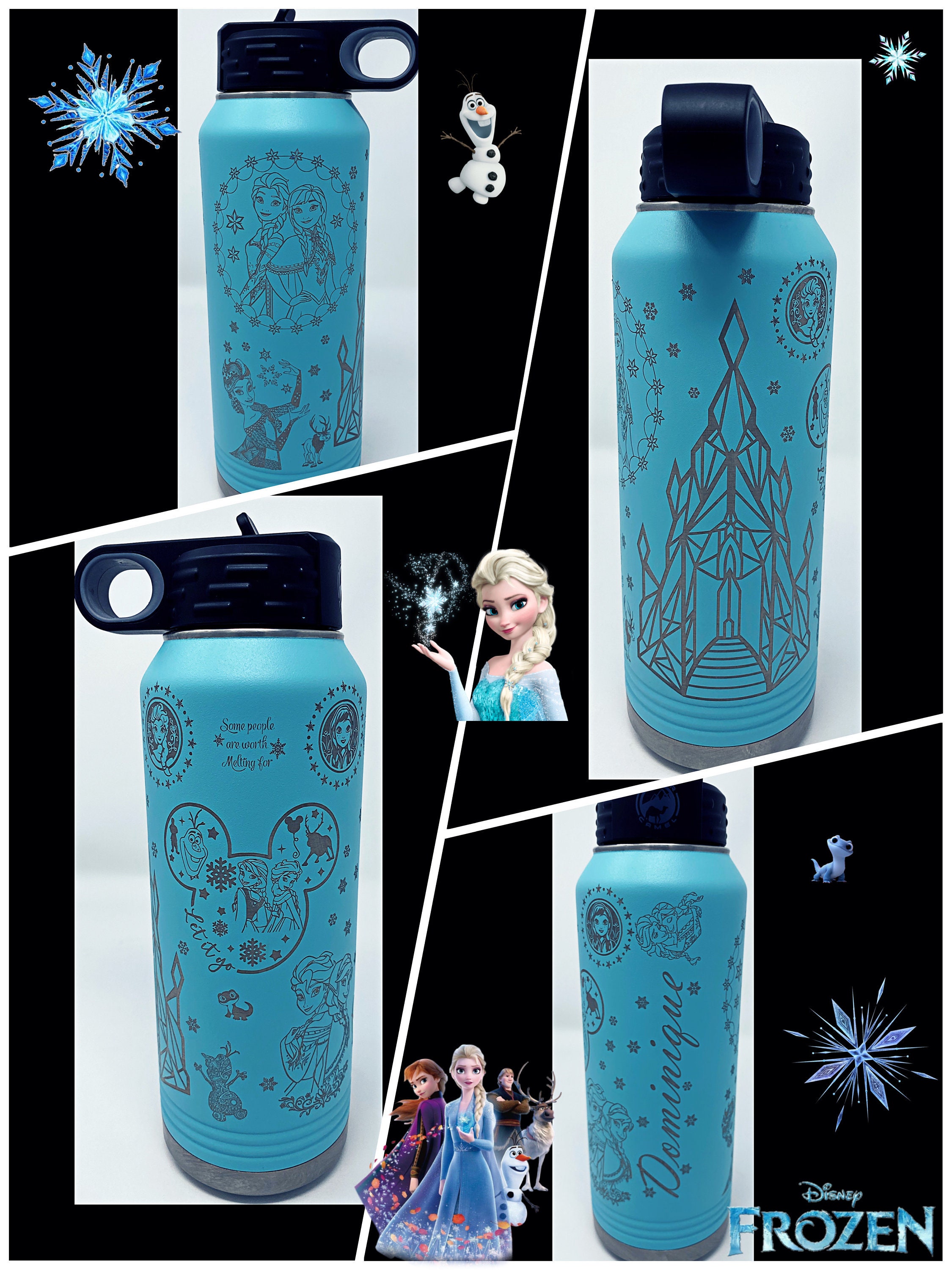 Frozen Custom 20 Oz, 32 Oz. or 40 Oz. Custom Water Bottle 