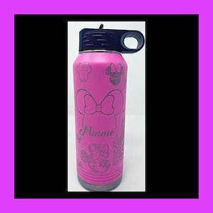 Minnie Mouse 20 Oz, 32 Oz. or 40 Oz Custom Water Bottle