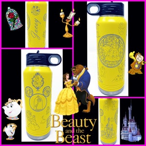 Beauty and the Beast 20 Oz, 32 Oz. or 40 Oz. Water Bottle