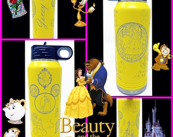 Beauty and the Beast 20 Oz, 32 Oz. or 40 Oz. Water Bottle