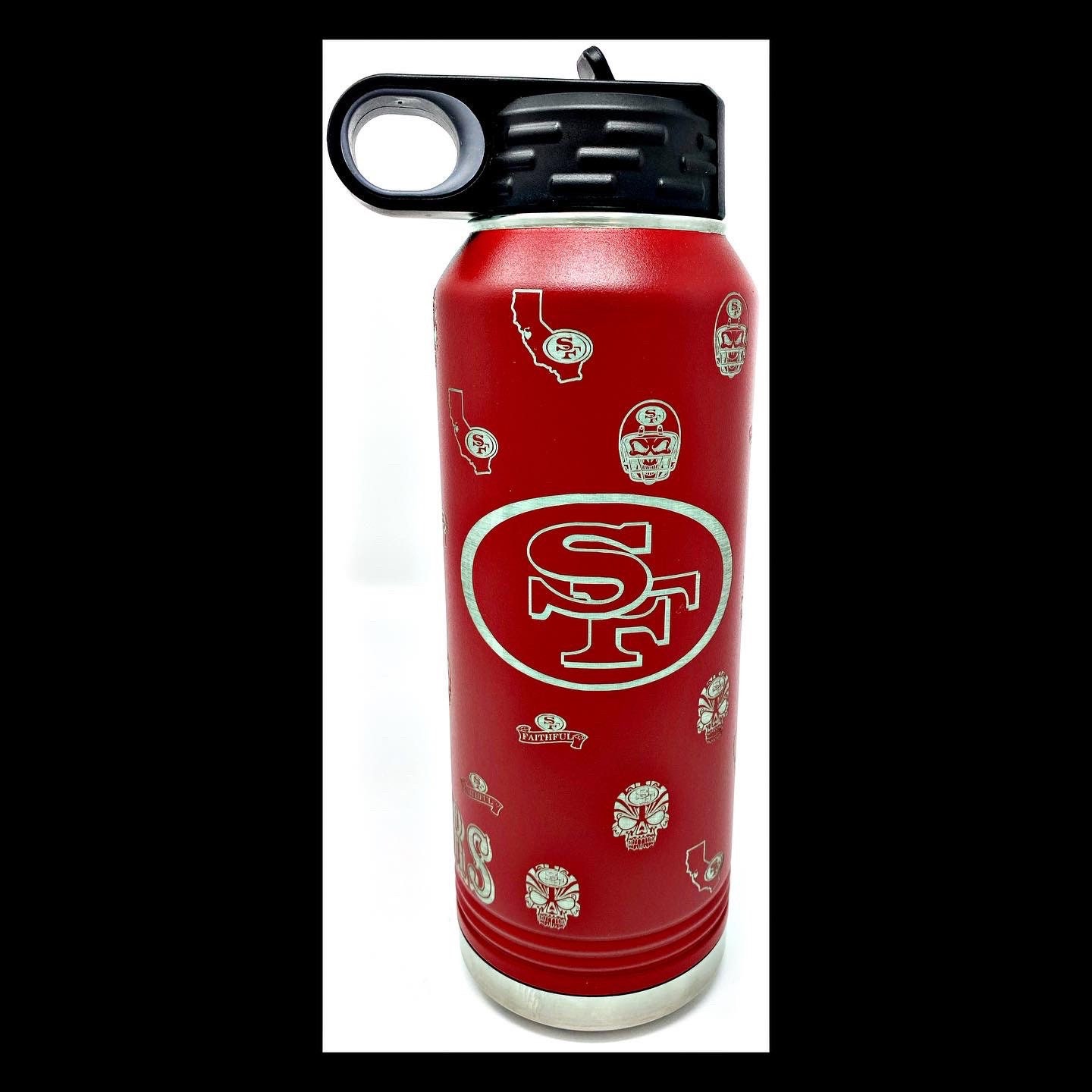 Simple Modern NFL SF 49ers 32oz Water Bottle with Straw Lid Insulated EUC