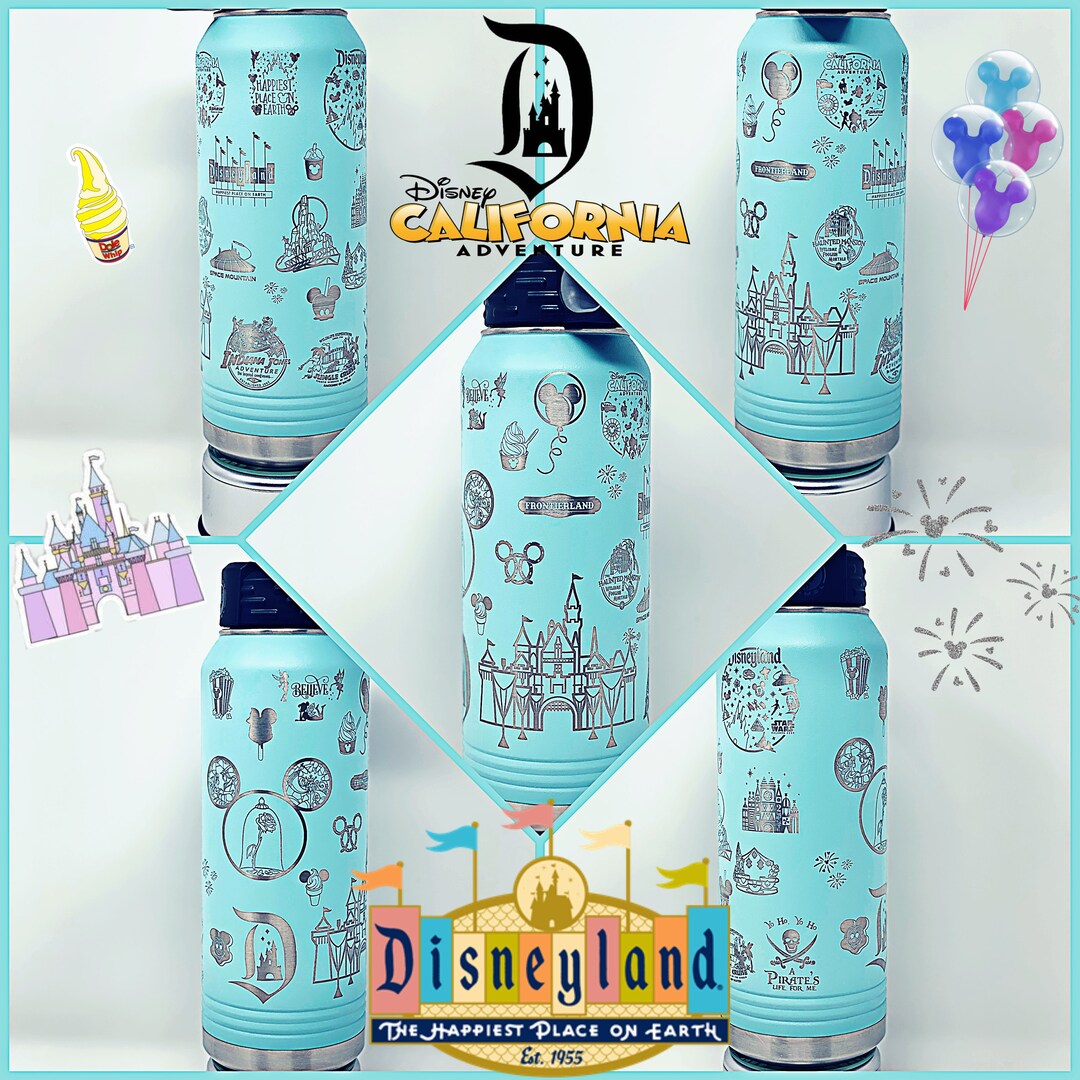 Custom Disneyland 20 Oz, 32 Oz, or 40 Oz Water Bottle, Personalized