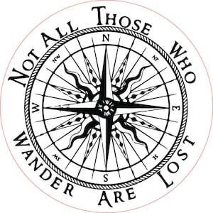 Not All Those Who Wander Compass SVG File