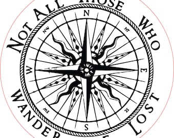 Not All Those Who Wander Compass SVG File
