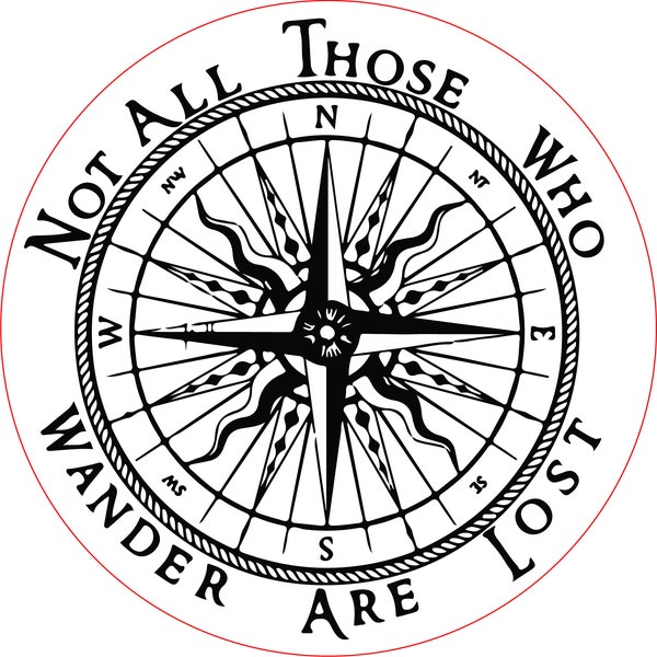 Not All Those Who Wander Compass SVG File