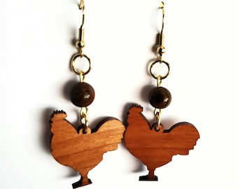 Chicken Earrings SVG File Laser Cut