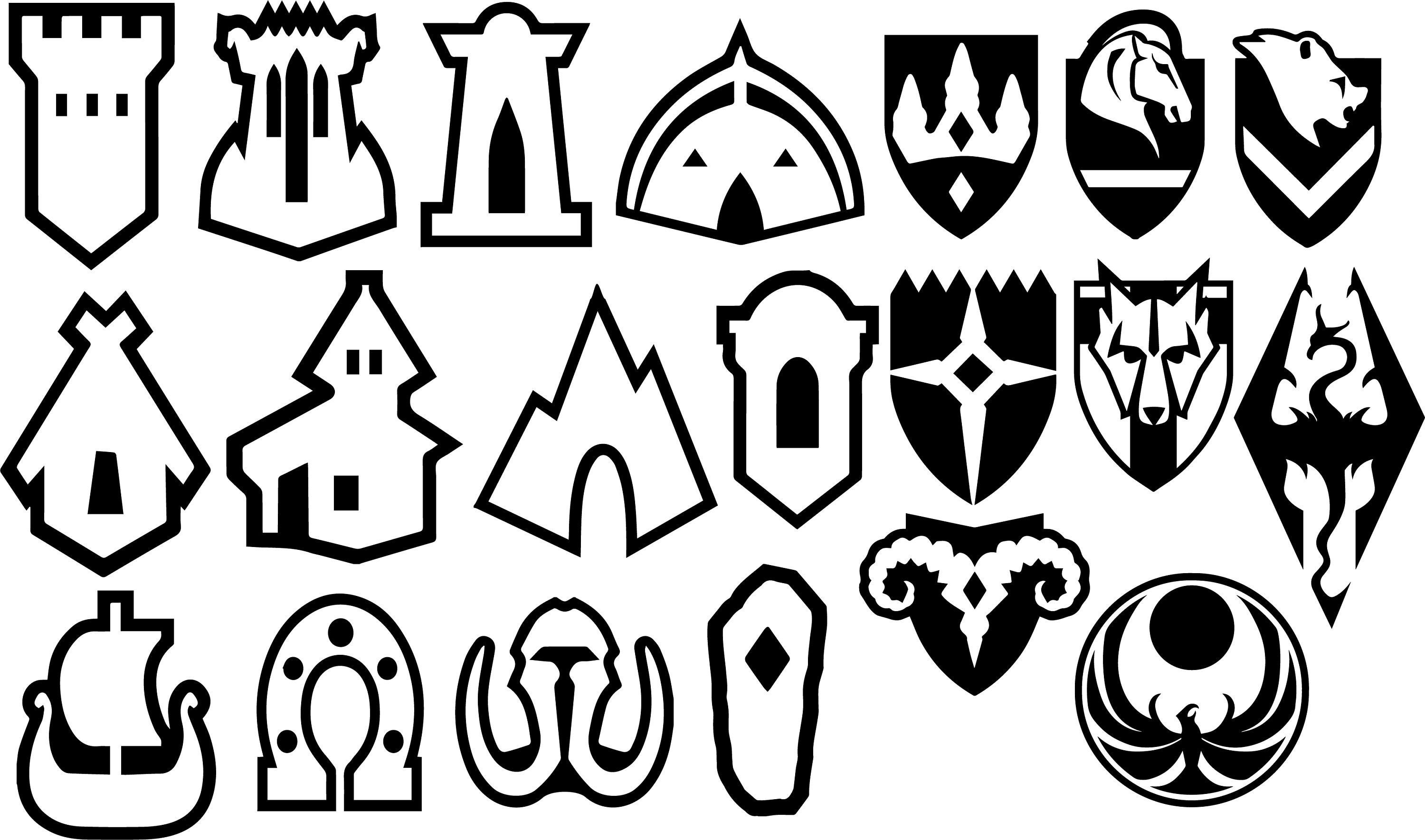 skyrim symbol black and white