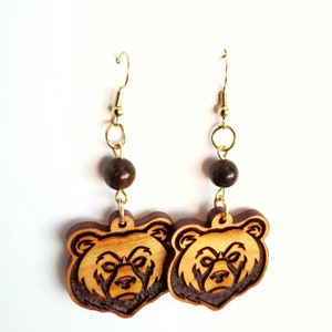 Grizzly Bear Earrings SVG File Laser Cut