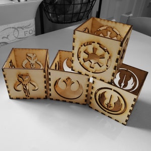4 pack Star Wars Candle Holders SVG File 3mm