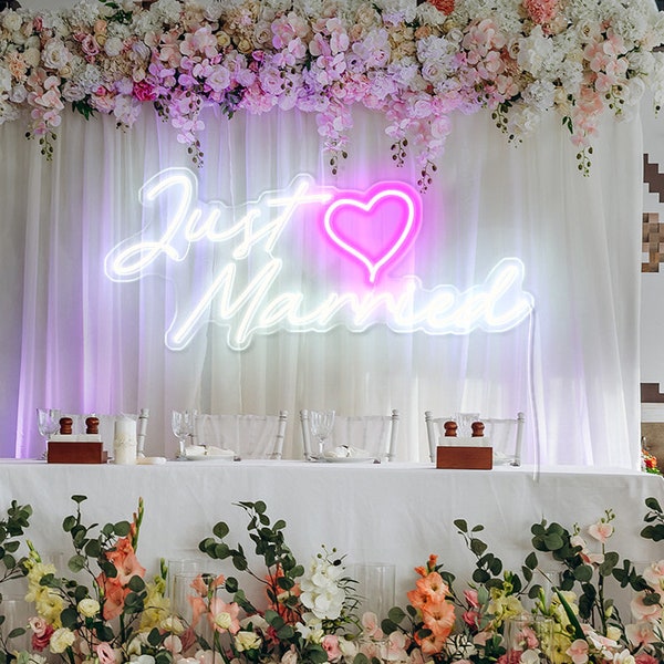 Letreros de neón recién casados, Luces de neón de boda personalizadas, Decoración de bodas Letreros de neón personalizados, Decoración de fiestas Luz de neón, Letreros de neón de compromiso