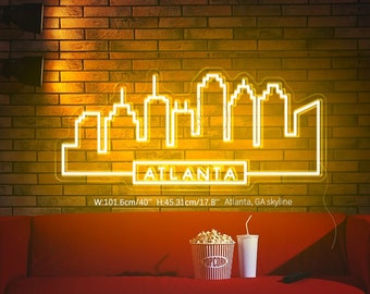 Custom City Skyline LED Neon Sign | Atlanta, Philadelphia, Sacramento, Nashville