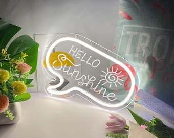 Lámpara de neón personalizada para la noche / Arte de pared para dormitorio infantil / Lámpara de neón pequeña / Decoración de neón LED asequible para el hogar / Letrero hecho a mano