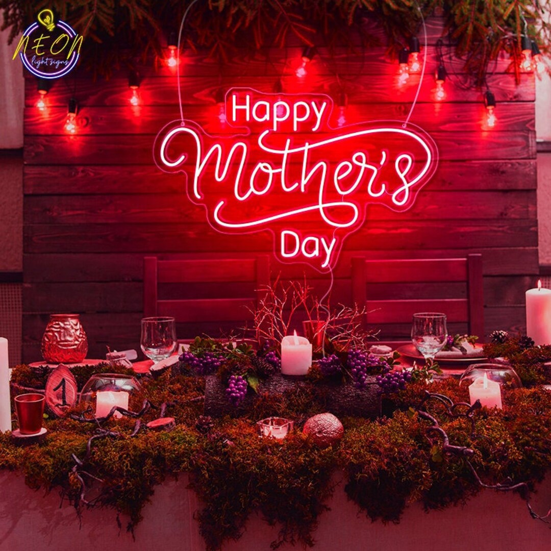 Happy Mother’s Day Neon Sign, Mother’s Day Gifts, Mother’s Day