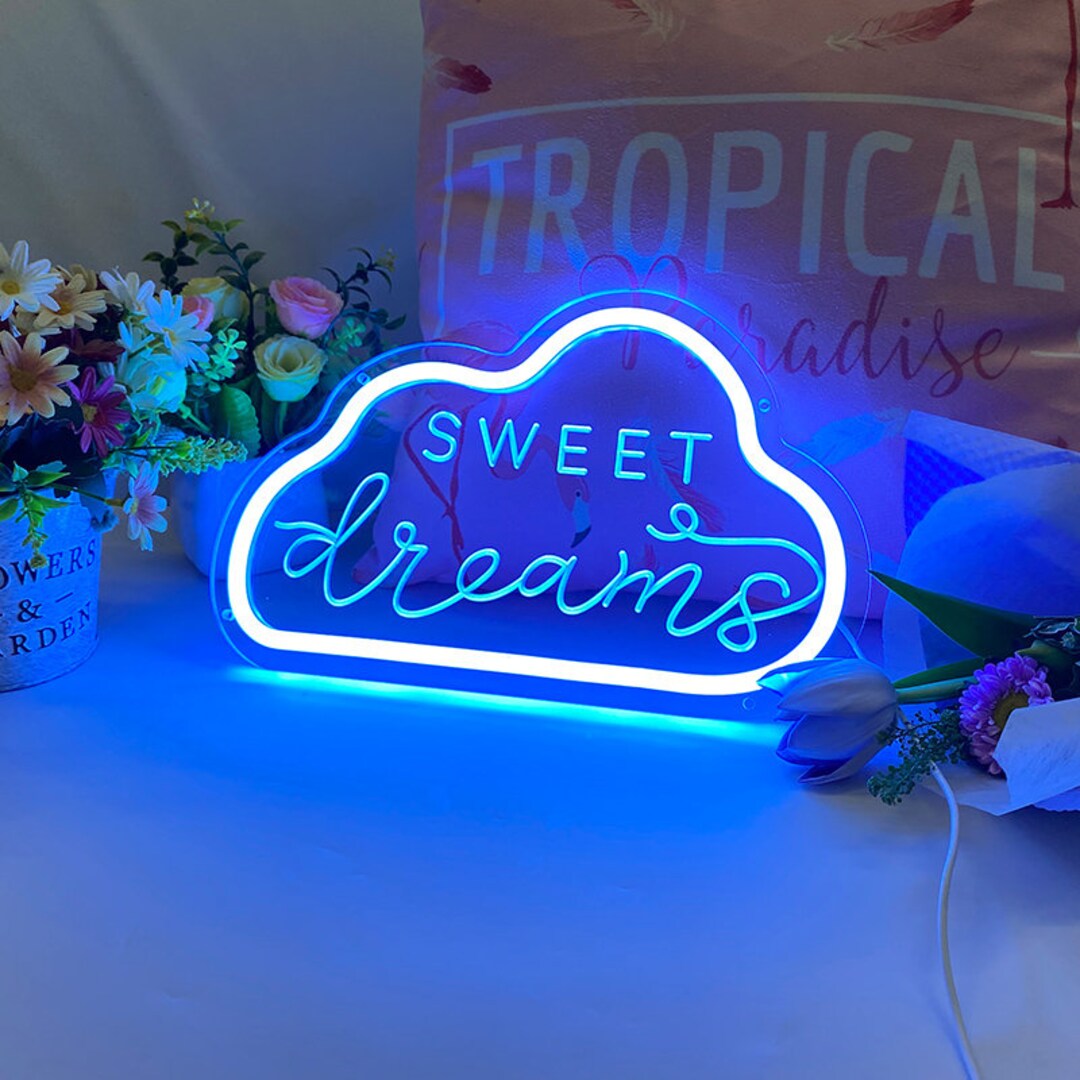 LED Sign, Sweet Dreams Cloud Neon Light Sign, Lights for Wall Mount