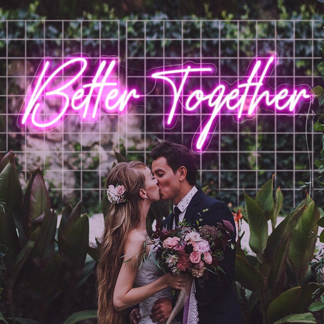 Wedding Reception Signs, Better Together Sign, Wedding Backdrop, Neon