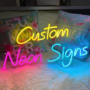 Custom LED Neon Sign | LED Neon Flex Tubing Handmade Light | Custom Neon Logo | Custom Home, Business, Event, Wedding Neon | Safe Signage