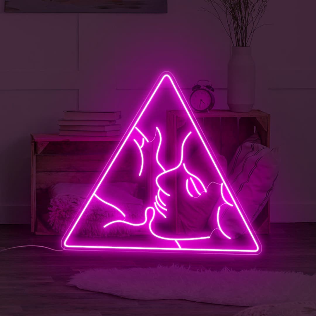 Kiss Neon Sign | Romantic LED Neon Sign | Valentine's Day Gift