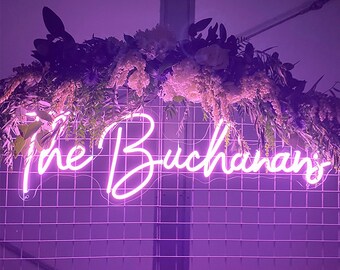 Enseigne de mariage néon personnalisée | Néon LED pour nom de famille | Je viens de me marier | Toile de fond photo néon | Décoration de fête de mariage