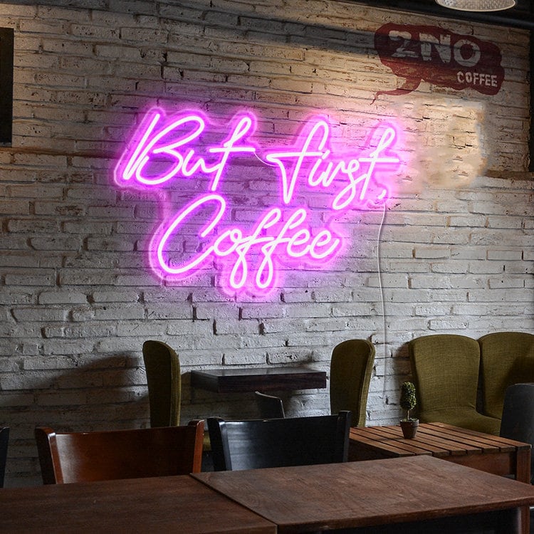 Kamanan Coffee Neon Sign, Neon Sign Coffee LED Schild LED Schriftzug Kaffee  Leuchtreklame Letras LED Neon Schild Cafe Neonlicht für Küche