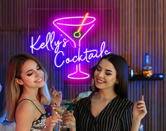 Custom Cocktails LED Neon Sign | Bar Decor, Party Signage