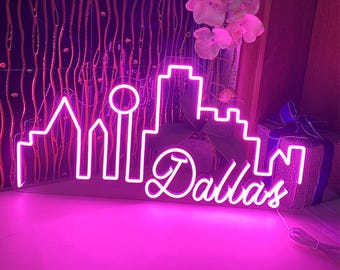 Los Angeles Skyline Neon | Custom City Skyline for Home, Office | LED Wall Art