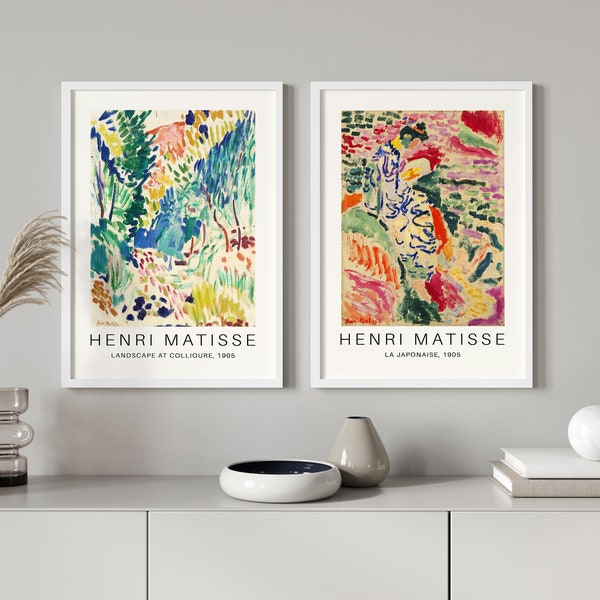 Matisse Museum Poster Set, Henri Matisse Abstract Wall Art Set of 2 Exhibition Prints, Printable Art, Mid Century Wall Art, Landscape Art