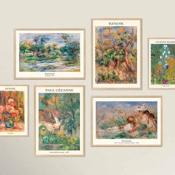 Eclectic Gallery Wall Prints Set of 6, Eclectic Green Tones Home Decor, Maximalist Vintage Printable Wall Art, Gallery Wall Collection