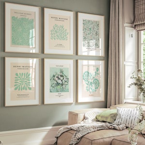 Aqua Gallery Wall Art Prints: Eclectic Exhibition Set (Digital Download)