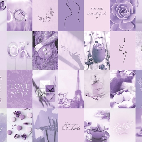 Photo Wall Collage Kit Lavender Light Purple Aesthetic 2 - Etsy