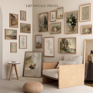 140 Vintage European Wall Art Prints Set Gallery Wall Art Rustic Printable Art Antique Oil Paintings Fine Art Collection Trendy Now Prints