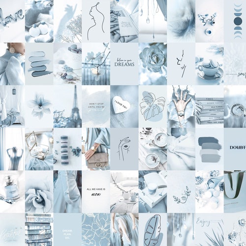 100 Blue Aesthetic Digital Collage Kit Dark Blue Wall - Etsy