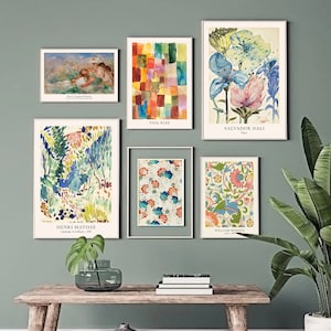 Eclectic Gallery Wall Art Prints: Famous Paintings Set of 6 (Digital Download)