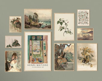 Vintage Gallery Wall Art Set: Boho Antique Prints (Digital Download)