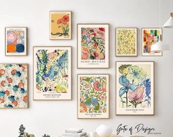 Vintage Eclectic Gallery Wall Set, Eclectic Home Decor, Modern Print Set, Trendy Now Colorful Printable Wall Art, Vibrant Abstract Prints