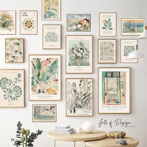 Printable Wall Art Set: Green Gallery Wall Art Prints Vintage Spring Wall Set Art Modern Decor Eclectic Neutral 16 Trendy Now Digital Prints
